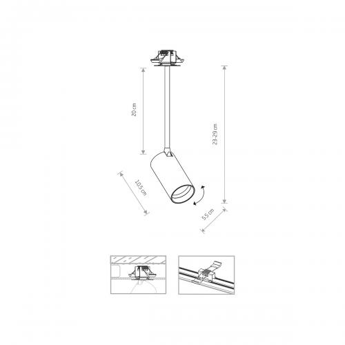 NOWODVORSKI - Spot lamp 7737 MONO SURFACE LONG S BLACK • GU10  1 х 10 W • IP20