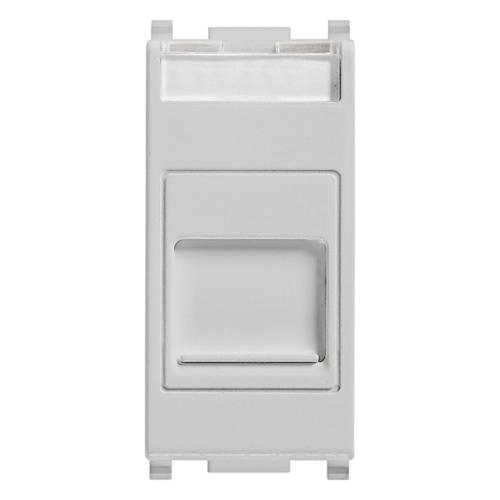 VIMAR - 14322.SL - RJ11 phone jack 6/4 +cover Silver