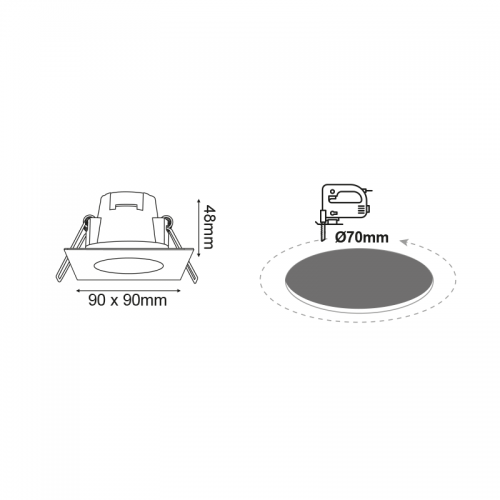 ACA LIGHTING - LED SPOT VERA540SWN IP65 WHITE SQUARE  5W 4000K 230V AC 410lm 120° Ra80