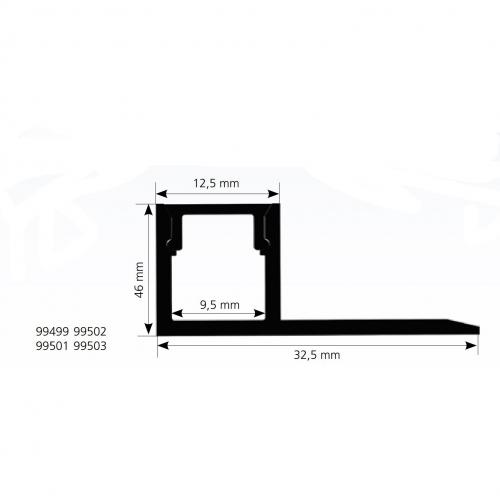 EGLO - RECESSED PROFILE 4 gray 1m. 99499