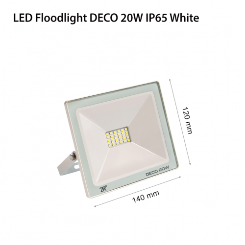 2R - LED Floodlight RECORD DECO 20W 6000К IP65 бял