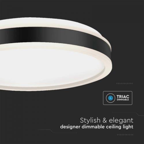 V-TAC - 18W LED Designer Ceiling Light Round Black 4000K Dimmable SKU: 6986