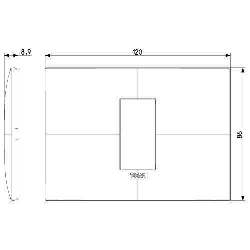 VIMAR - 09671.21 cover plate - 1 centered module matt silver color NEVE UP