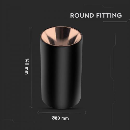 V-TAC - GU10 Fitting Round Black Rose Gold SKU: 8997