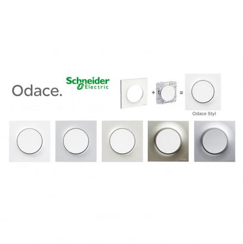 SCHNEIDER ELECTRIC - S520806 Odace - Touch - cover frame - 3 gangs H/V71 - white & white border