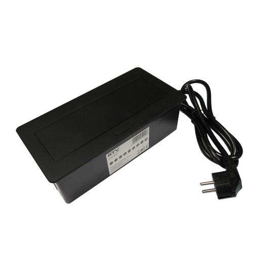 GTV Lighting - Контакт за вграждане в мебел метал черен AE-PBSC3GU-20N контакт тип френски стандарт 3бр.