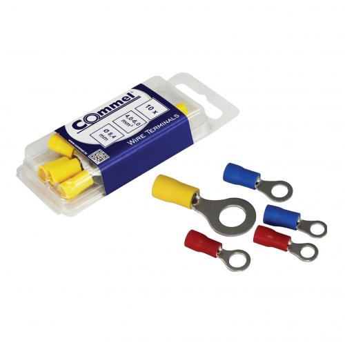 COmmel - Insulated ring terminals 1.5-2.5 mm2 Ø 4,3mm, 25 pcs 365-883