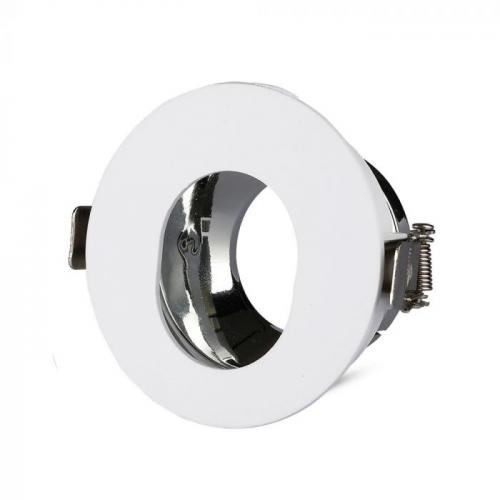 V-TAC - GU10 Fitting White+Chorme Round SKU: 3164 VT-874
