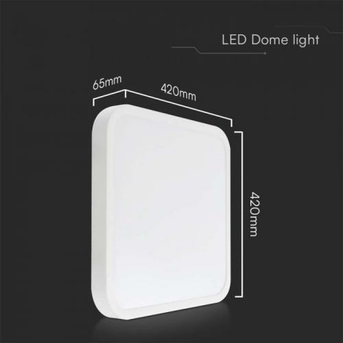 V-TAC - 48W LED Dome Light Square White Frame 4000K IP44 SKU: 76311