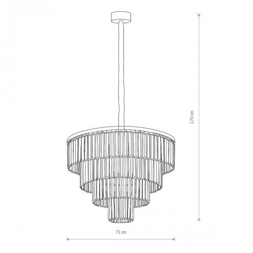 NOWODVORSKI - Полилей 7615 CRISTAL SILVER L ZWIS • Ф71см • 12 х 25 W  E14 • IP20