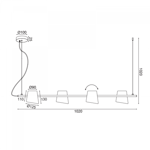 ACA LIGHTING - Пендел EF27P4102CH