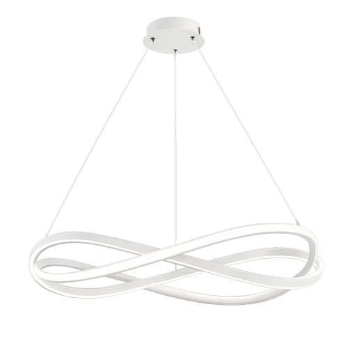 TNL - Полилей Spiral Ø500x120mm LED 64W с дистанционно, бял алуминий, желязо и акрил TNL1034WH