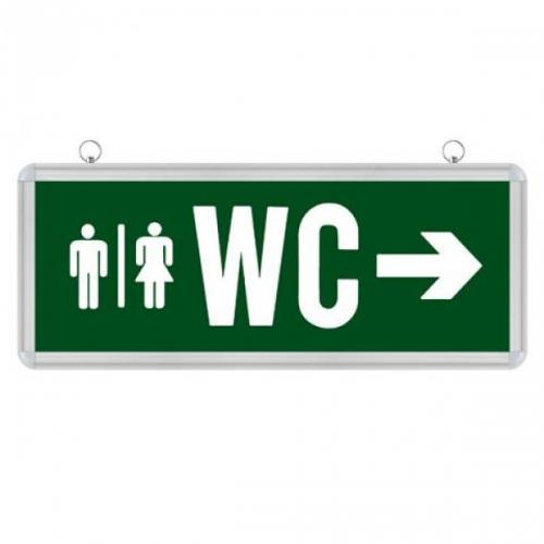HOROZ - 3303 Аварийно тяло табела EXIT двустранна с надпис WC 3W 100lm