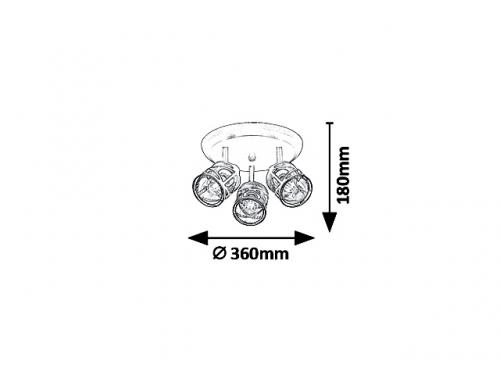 RABALUX - spot luminaire 5337 OBERON E14, 3X40W