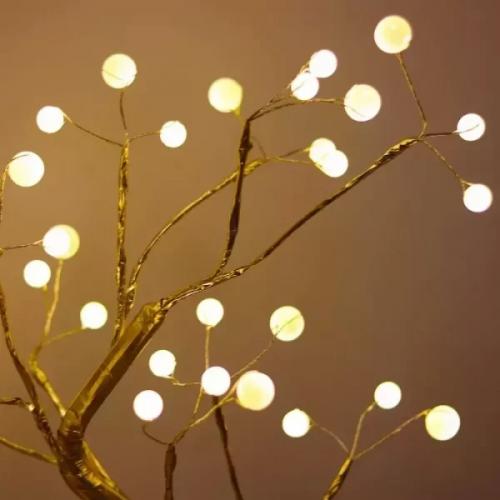ACA LIGHTING - X1036152 ^ “TREE WITH BALL LIGHTS”, 36 LED LIGHTS WITH BATTERY (3xAA)/USB, WARM WHITE, IP20, 50cm