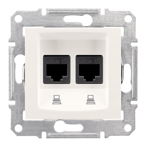 SCHNEIDER ELECTRIC - SDN4800123 Sedna - double data outlet - RJ45 cat.6 UTP without frame cream
