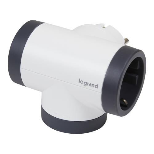 LEGRAND - 694521 Contact adapter 3x Shuko T-shaped rotating white Legrand