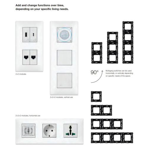 VIMAR - 09664.24 cover plate - 2+2 horizontal/vertical installation modules matt copper color NEVE UP