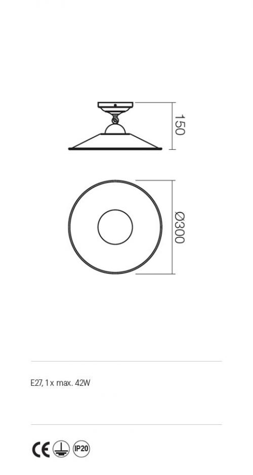 INCANTI - ceilling luminaire  LEA 02-902 STRUCTURA PL 1X42W E27 BR