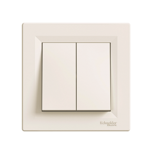SCHNEIDER ELECTRIC - EPH0600123 Asfora - double 2way switch - 10AX screwless terminals, cream