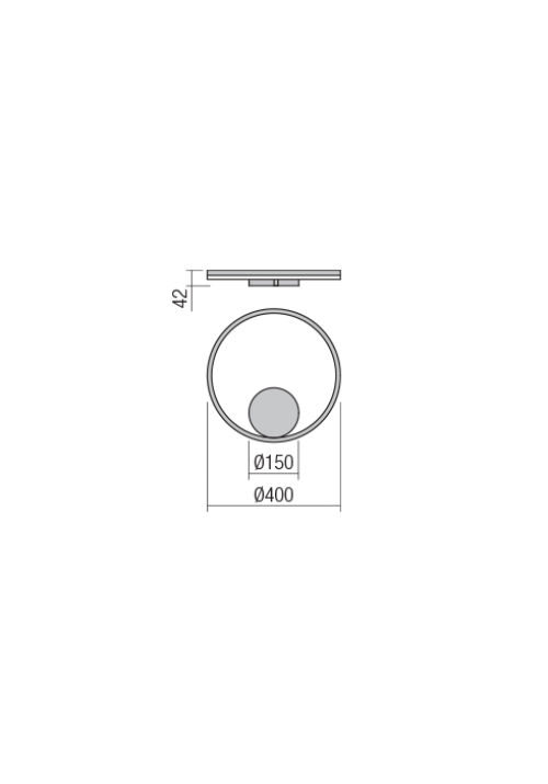REDO GROUP - wall\ceilling luminaire ORBIT 01-1701  AP LED 28W 3000K D400 INDIRECT LIGHT BRASS