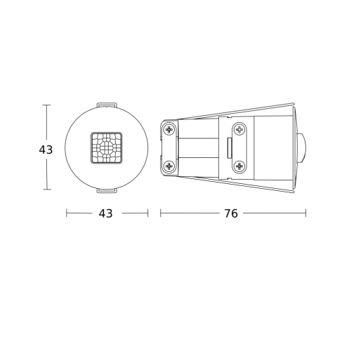 STEINEL - PIR presence detector, for ceiling mounting, 360°, range 4 x 4 m @ h=2.8 m, IP65, IR Quattro MICRO, black SL068639