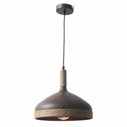 ACA LIGHTING - Пендел   KS182630RR METALLIC BELL 1XE27 RUST WITH ROPE D30XH27CM COTTAGE 