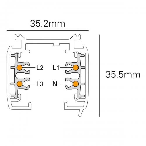 MAXLIGHT - 3-CIRCUIT TRACK 1m WHITE  MHT1-100-WH ,MHT1-100-WH