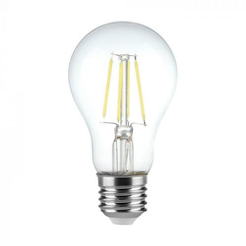 V-TAC - LED Крушка 4W Filament E27 A60 Прозрачно Покритие 6400K SKU: 217120 