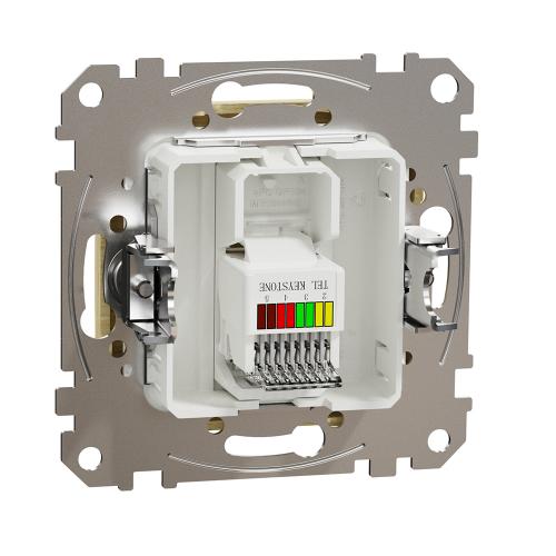 SCHNEIDER ELECTRIC - SDD180491 Sedna Design & Elements Телефонна Розетка CAT 3 UTP, RJ11, бреза