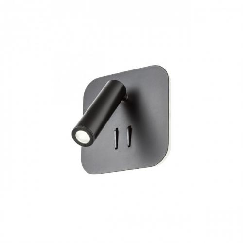REDO GROUP - Аплик  QUDA  01-1492 SQ LED 1x6W+1x3W 3000K BLACK