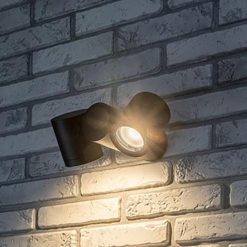 RABALUX - Фасаден аплик  77111   ENOL ⚡ IP44 ⚡ GU10 ⚡ 2x MAX 35W ✴ Черен