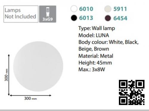 TKLighting - АПЛИК LUNA  3XG9 3x9W БЕЖОВ  5911