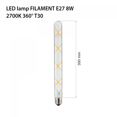TNL - LED lamp FILAMENT E27 8W 2700K 360° T30
