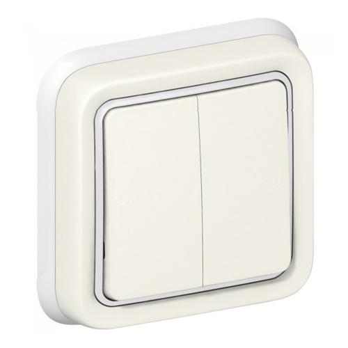 LEGRAND - Switch Plexo IP55 - 2 gang 2-way - 10 AX 250 V~ - flush mounting - white  69855