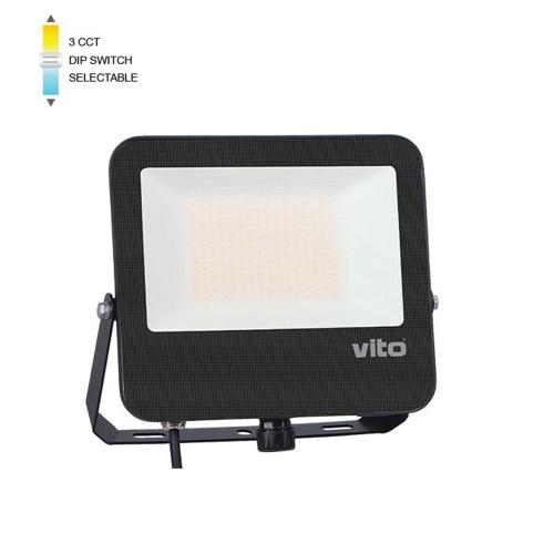 VITO - LED ПРОЖЕКТОР DANUBE 150W 3xCCT (3000K/4000K/6000K) смяна на цветната температура IP66 черен 3023030