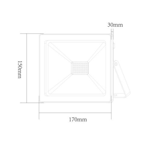 ACA LIGHTING - LED floodlight 50W, 3000K, 220V, IP66, warm light Q5030W