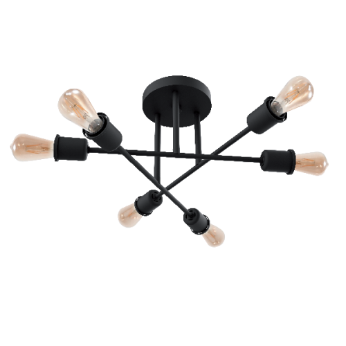 ELMARK - SALLY CEILING LAMP 6xE27 BLACK - 955SALLY6/BL