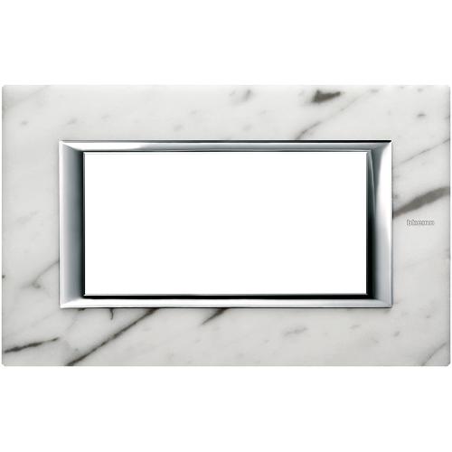 BTICINO - HA4804RMC Rectangular cover plate 4 modules - Carrara marble 