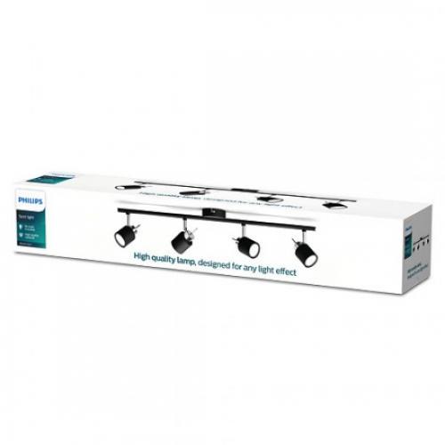 PHILIPS - Спот Meranti, GU10, четворен, черен 871951446543500