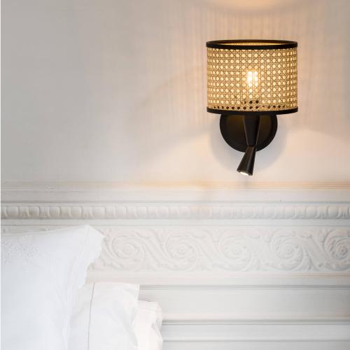 FARO - MAMBO Black wall lamp with LED reader Ref.64309