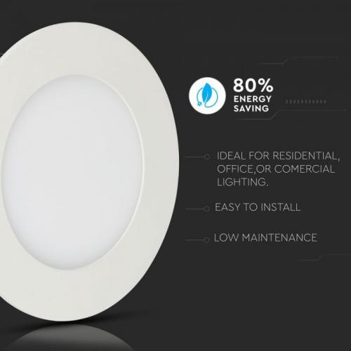 V-TAC - 24W LED Panel Premium SAMSUNG Chip Round 4000K SKU: 725