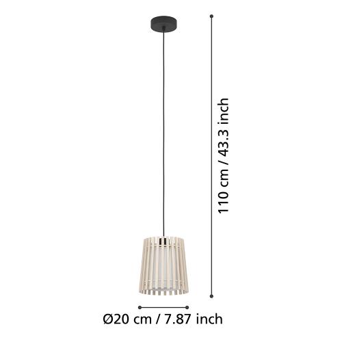 EGLO - pendant light FATTORIA E27 1X25W - 900902