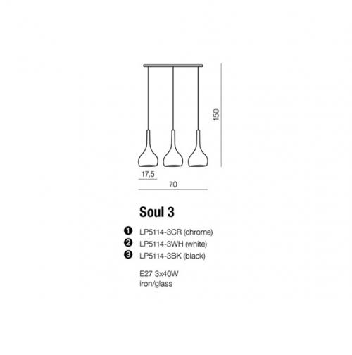 AZZARDO - Soul 3 AZzardo  Model LP 5114- 3 WH WHITE 