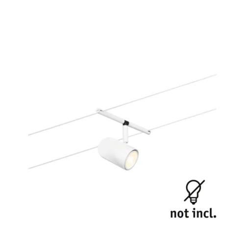 PAULMANN - Спот за въжена осветителна система 94468  CorDuo cable system Cup single spot✴Ф5.8см⚡GU5.3 max.10W~12V✴Бял мат/Хром