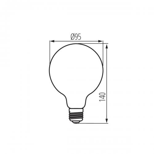 KANLUX - Крушка 2500K XLED G95 7W-WW - 36241