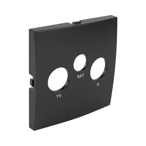 EFAPEL - Face plate for R - TV - SAT sockets BLACK 90775 TPM LOGUS 90