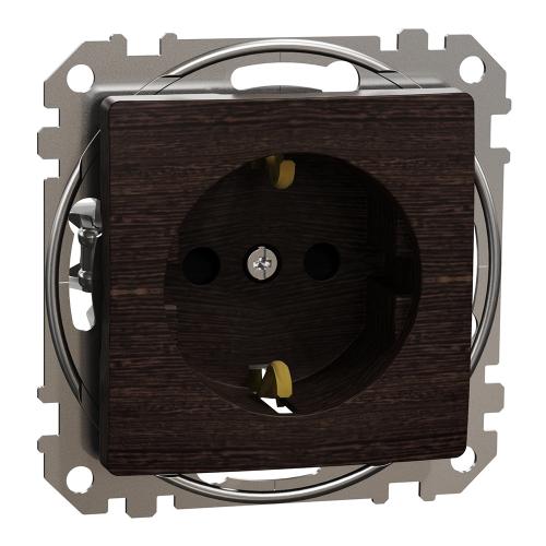 SCHNEIDER ELECTRIC - SDD181021 Sedna Design & Elements - Outlet schuko with child protection, 2P+E, 16A, 250V, wenge