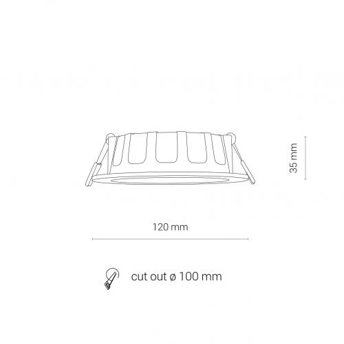 NOWODVORSKI - LED Луна за вгр.8781 CL KOS LED 8W, 4000K, IP44 