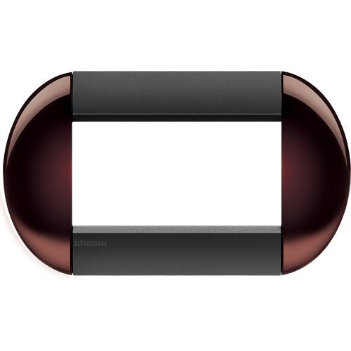 BTICINO - LNB4804TW Round cover plate 4 modules - twin brown 